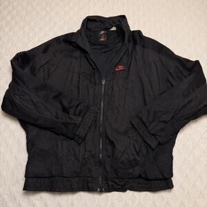 MENS 1989 Vintage Nike Air Jordan Flight jacket mesh vented Black/red size Large